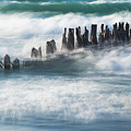 Old Piling and Big Waves